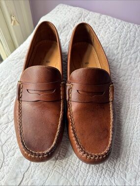 Martin Dingman Brown Leather Penny Loafers